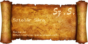 Sztolár Sára névjegykártya